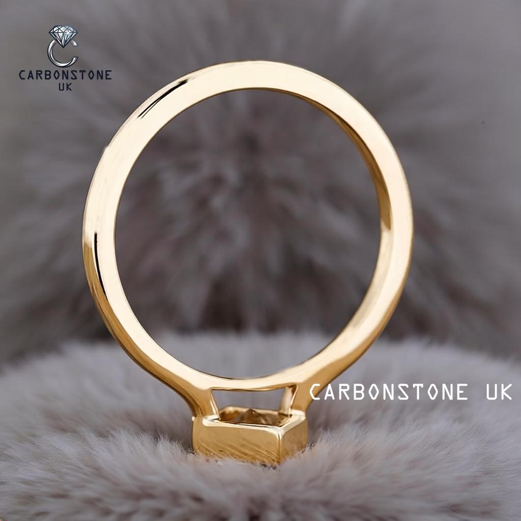 Bezel Lozenge Cut Engagement Ring in Yellow Gold