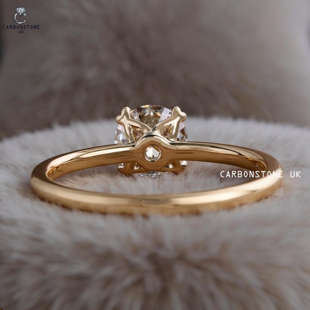 Solitaire Round Cut Engagement Ring in White Gold