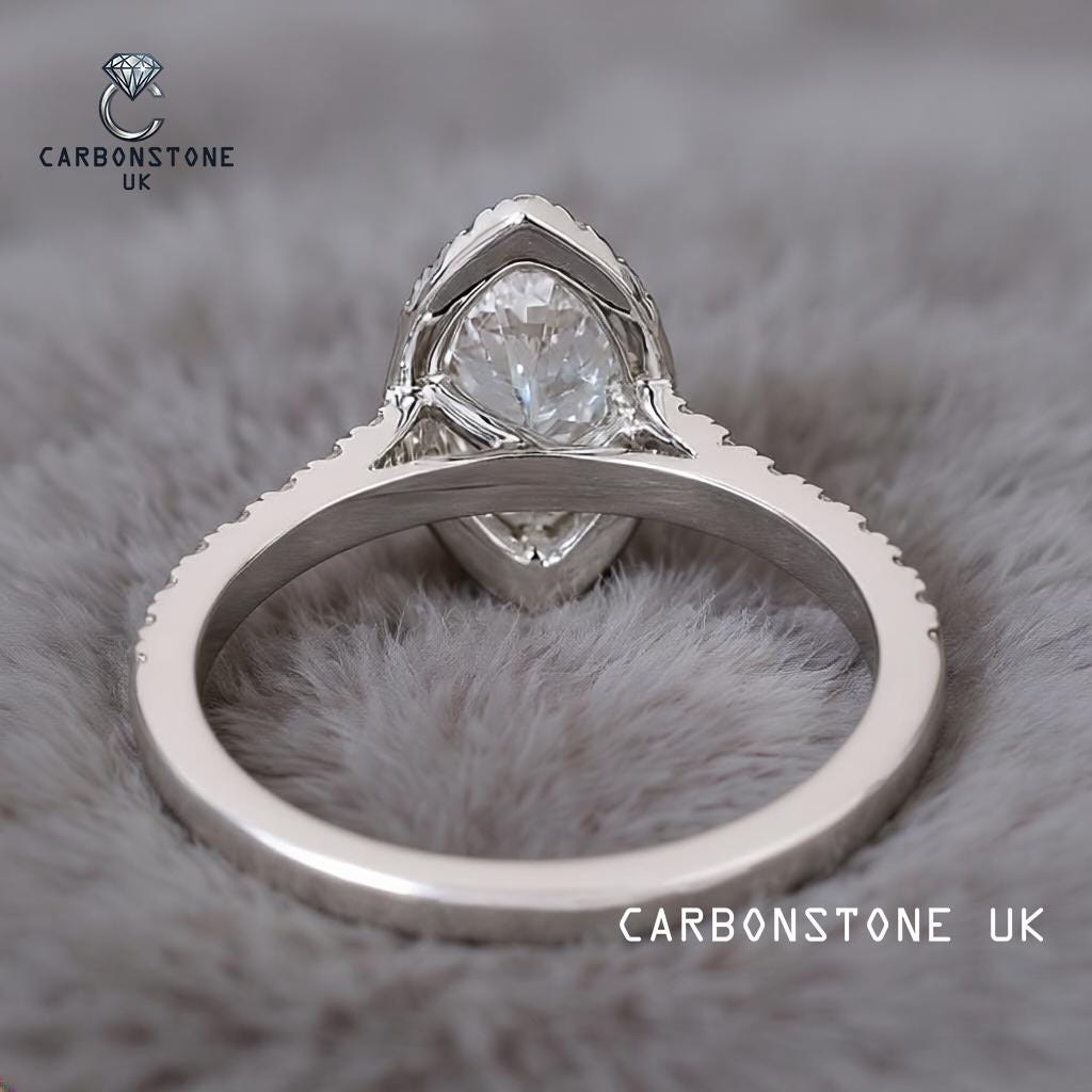 Halo Marquise Cut Engagement Ring in White Gold