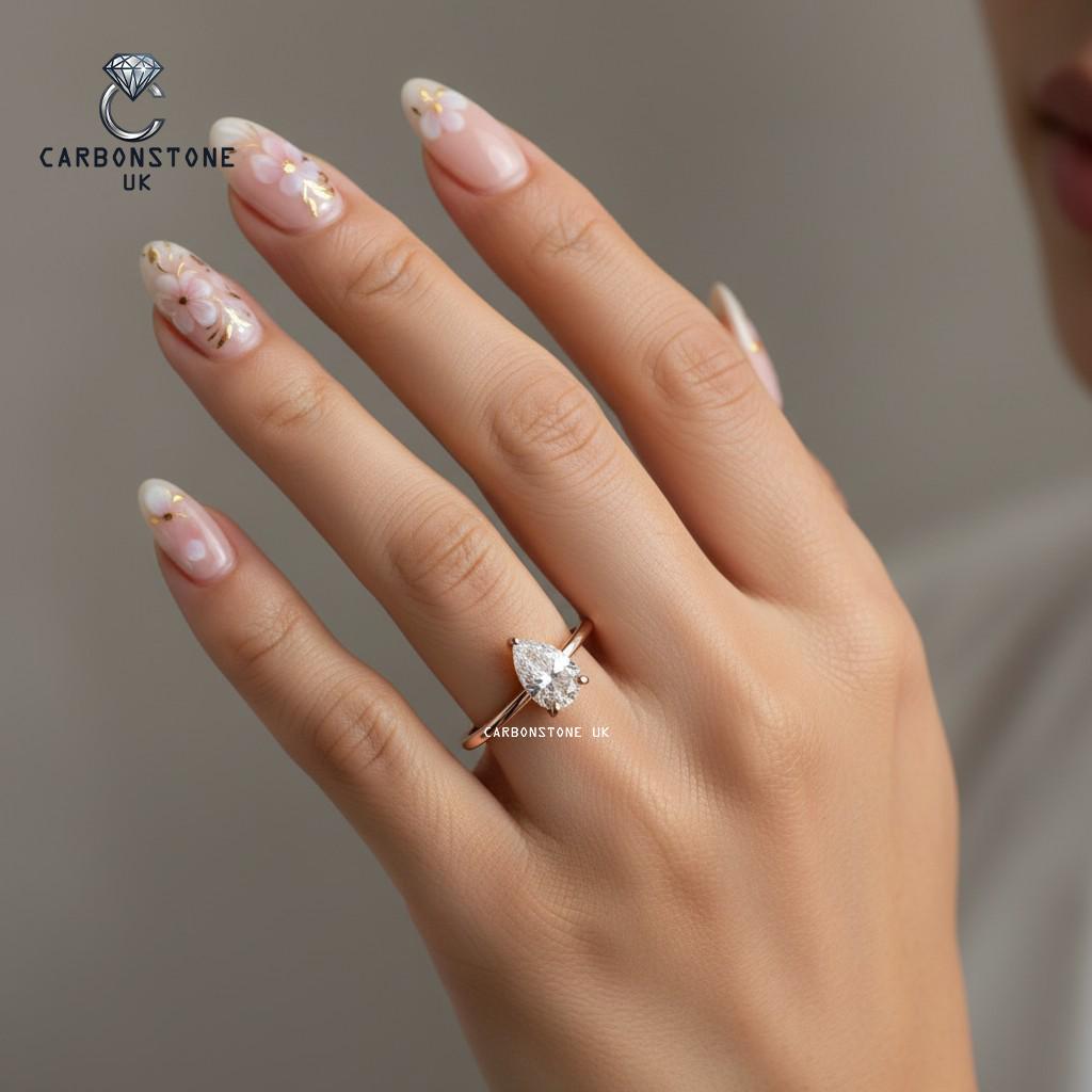 Stackable Pear Cut Engagement Ring