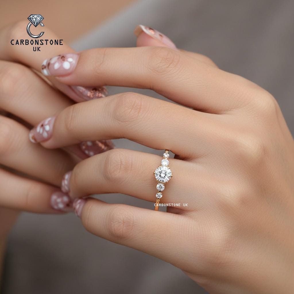 Minimalist Round Cut Engagement Ring