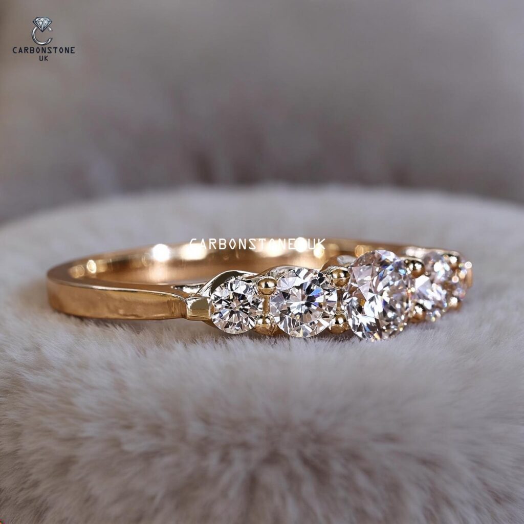 5 Stone Round Cut Engagement Ring