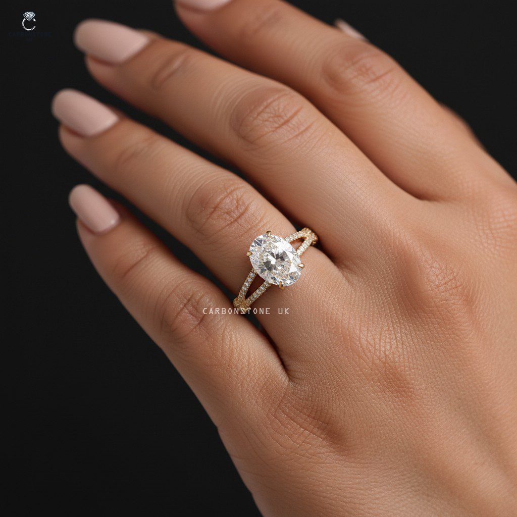 Hidden Halo Oval Cut Engagement Ring