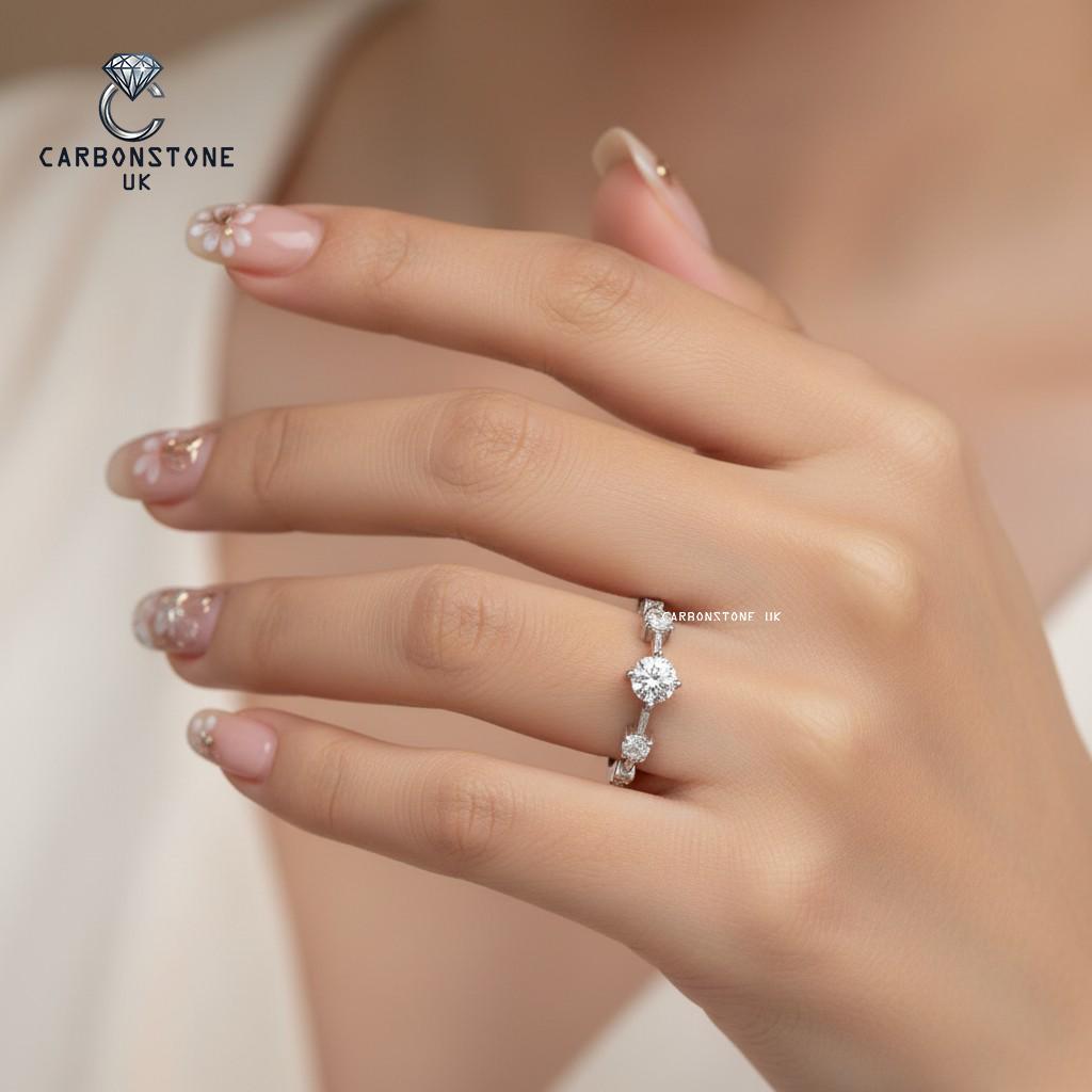 Minimalist Round Cut Wedding Band