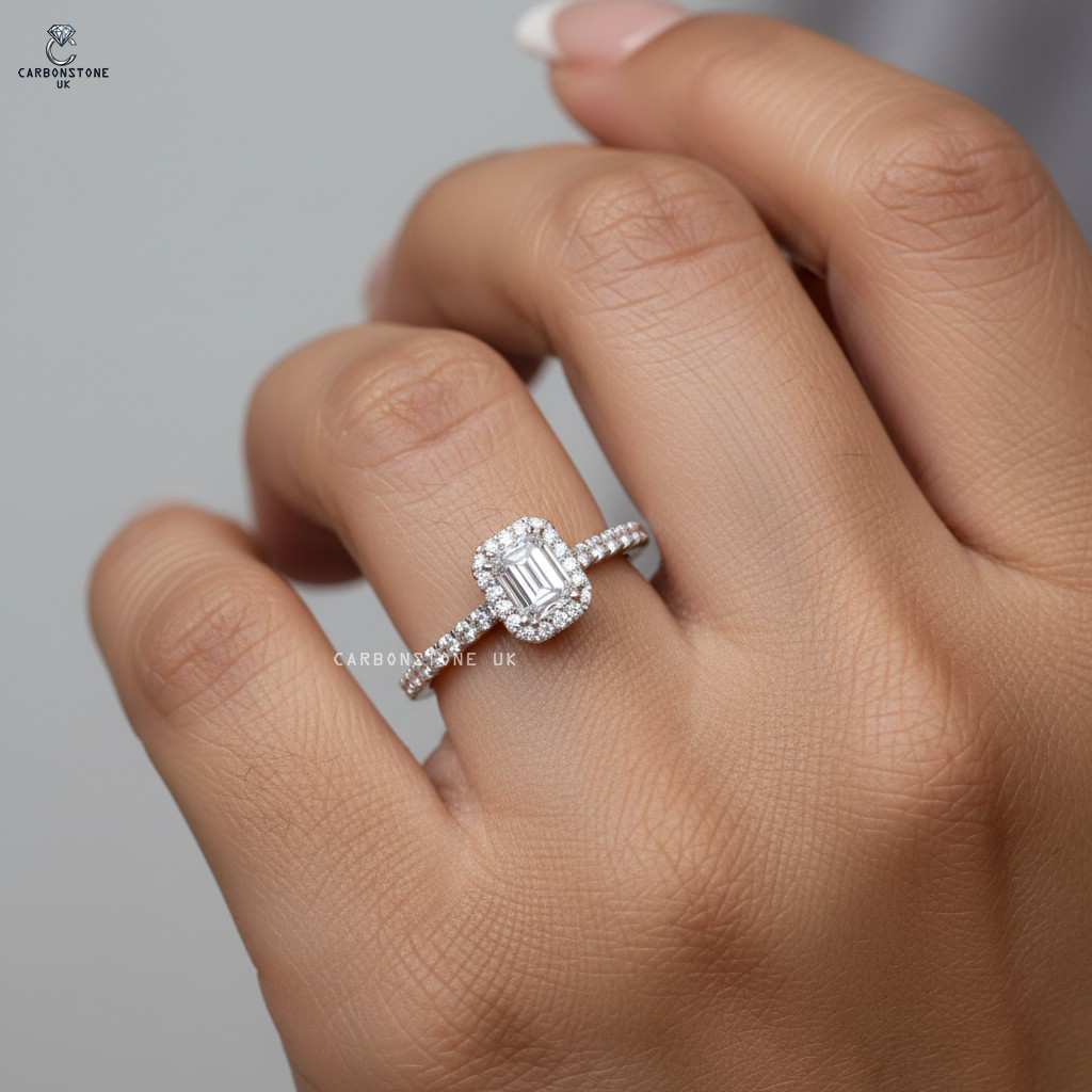 Solitaire Emerald Cut Engagement Ring