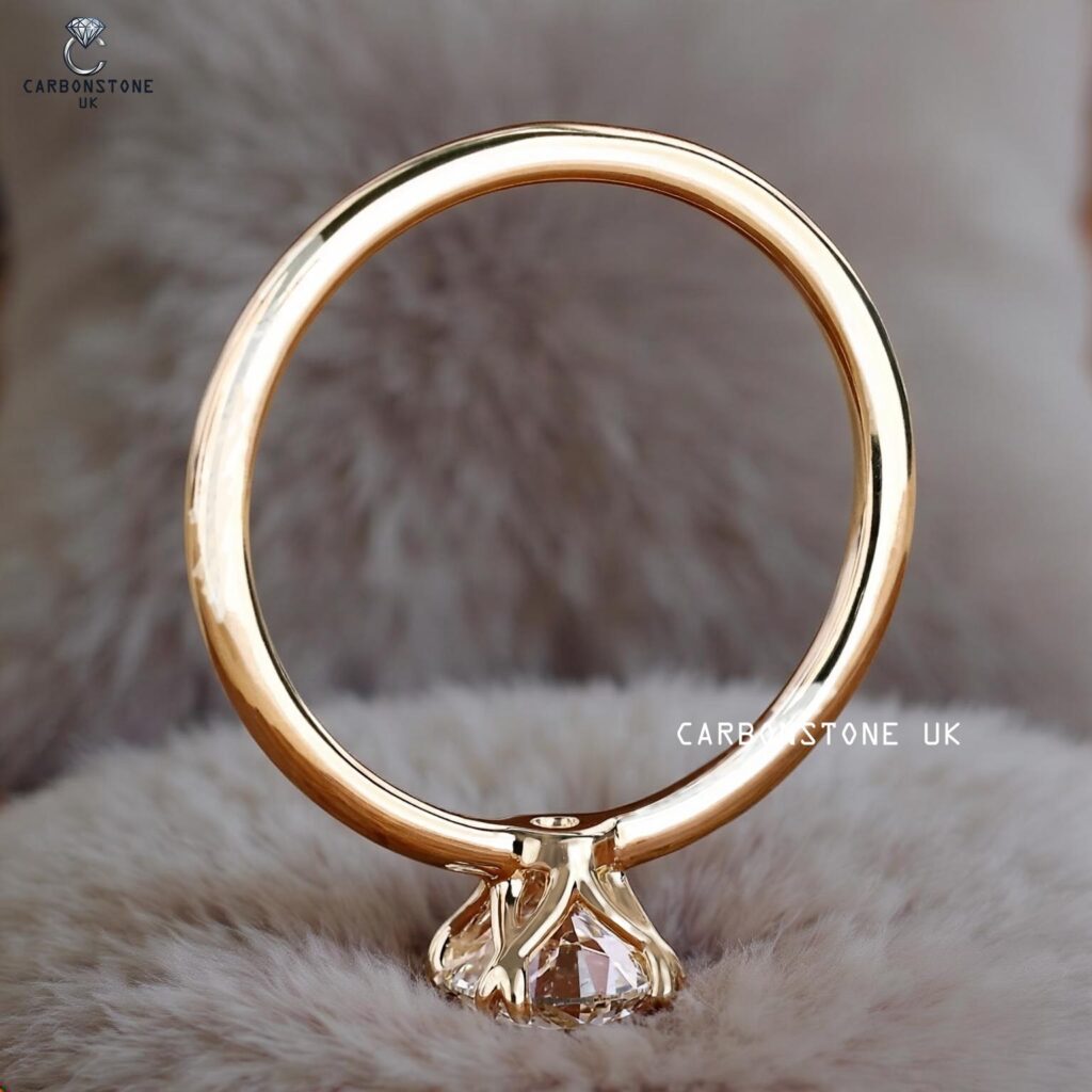 Solitaire Round Cut Engagement Ring in White Gold
