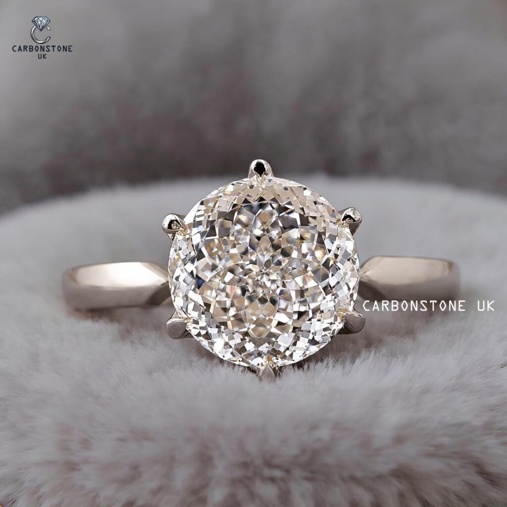 Solitaire Round Cut Engagement Ring in Rose Gold