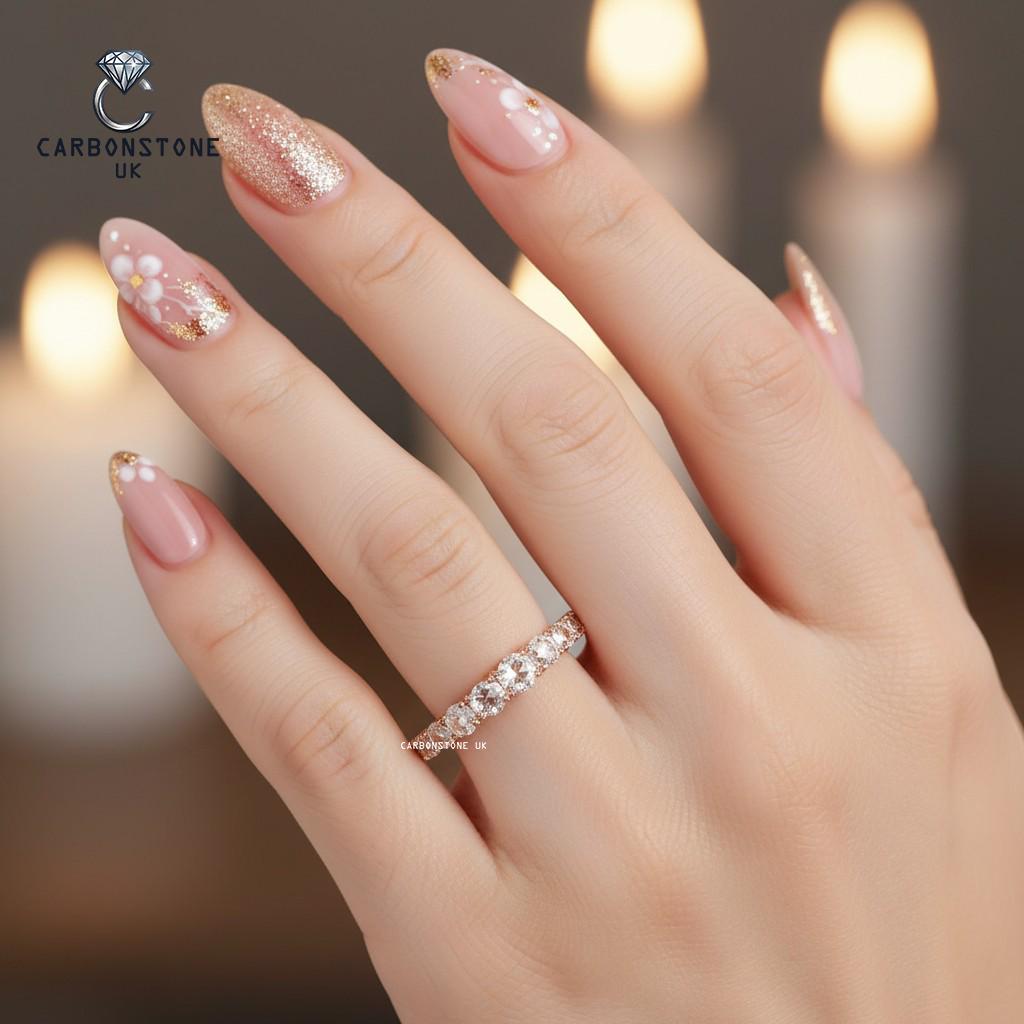 Stackable Rose Cut Wedding Band in Sterling Silver