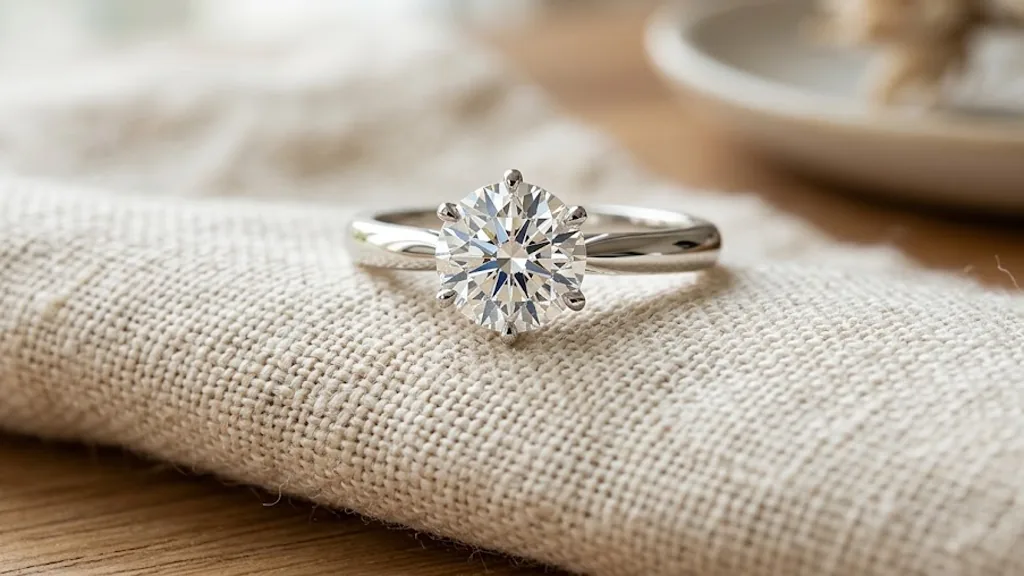 Round brilliant cut lab-grown diamond solitaire engagement ring in white gold