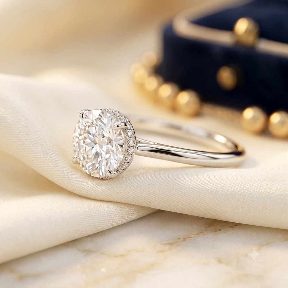 Hidden Halo engagement ring